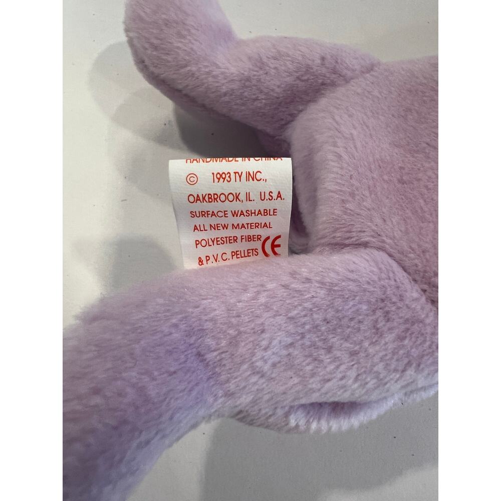 Ty Beanie Baby Happy the Hippo 1994 Beanbag Plush Stuffed Toy Collectible - Picture 10 of 12